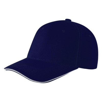 SPRINT, cap with 6 panels, sandwich sun shade, velcro back closure, blue
