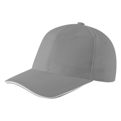 SPRINT, cap with 6 panels, sandwich sun shade, velcro back closure, gray