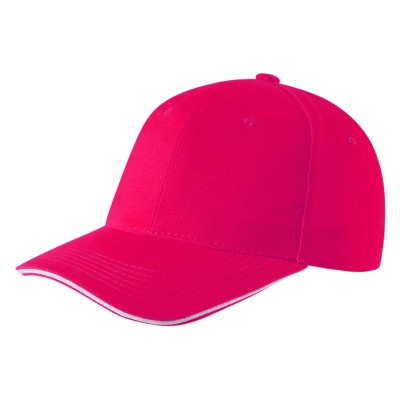 SPRINT, cap with 6 panels, sandwich sun shade, velcro back closure, fuchsia