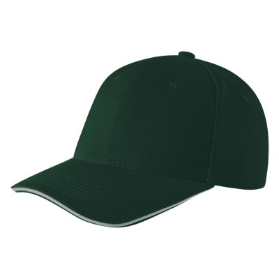 SPRINT, cap with 6 panels, sandwich sun shade, velcro back closure, green