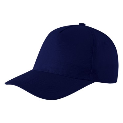 JUNIOR, kids' cap with 5 panels, velcro back closure, blue
