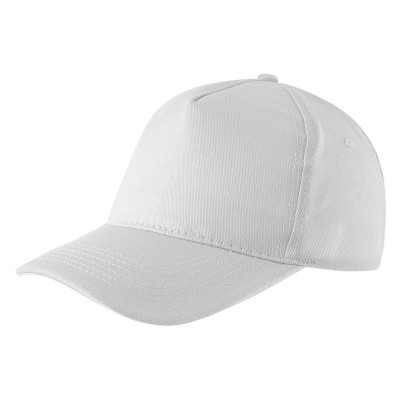 BASEBALL, cap with 5 panels, velcro back closure, white