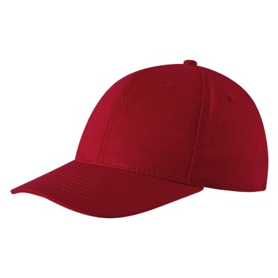 STAR, cap with 6 panels, velcro back closure, red