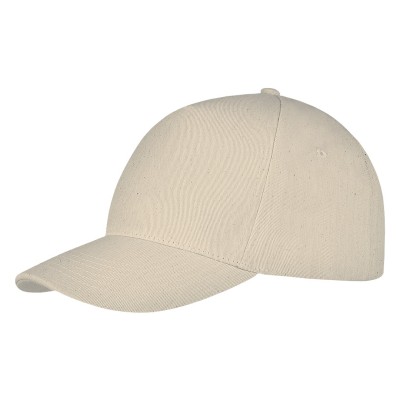DEBBI ORGANIC, cap with 5 panels, velcro back closure, beige