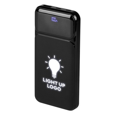 CONNECTOR LED, light up power bank, 10.000 mah, black