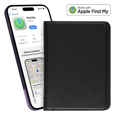 PASSPORT FINDER, find my passport holder, rechargeable, black