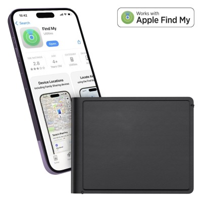 WALLET FINDER, find my wallet, rechargeable, black