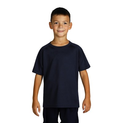 RECORD KIDS, kids sports t-shirt, 100% polyester, blue
