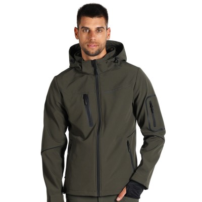 PANTHER JACKET, softshell hooded jacket, olive