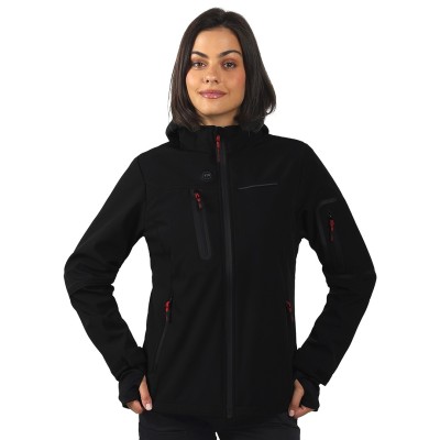 PANTHER THERMO WOMEN, women's softshell jacket with heating system, black