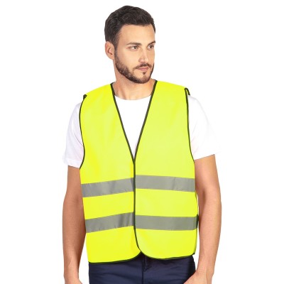 GLOW, unisex fluorescent safety reflective vest, neon yellow