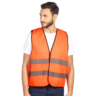 GLOW, unisex fluorescent safety reflective vest, neon orange