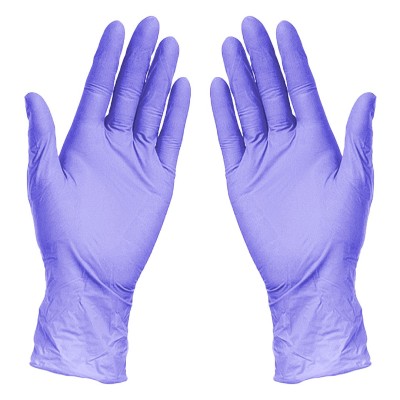 NITRILE GLOVES, nitrile disposable gloves, 100 pc, lilac