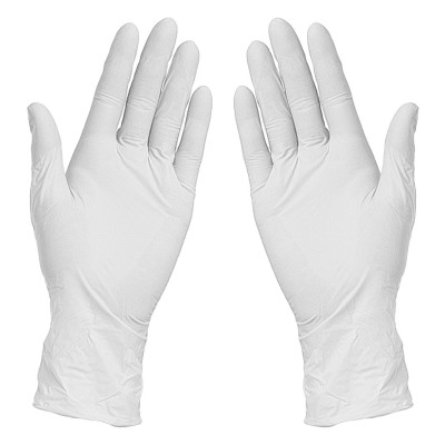 NITRILE GLOVES, nitrile disposable gloves, 100 pc, white