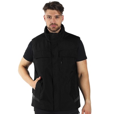 GRANIT VEST, workwear bodywarmer, black