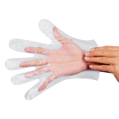 PE GLOVES, disposable pe gloves, 100 pcs, transparent