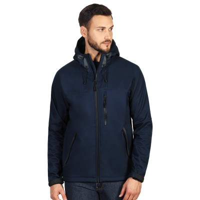 BLACK PEAK, softshell jacket, fully zippered with hood, blue