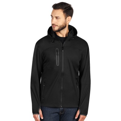 RIDER, unisex softshell hooded jacket, black