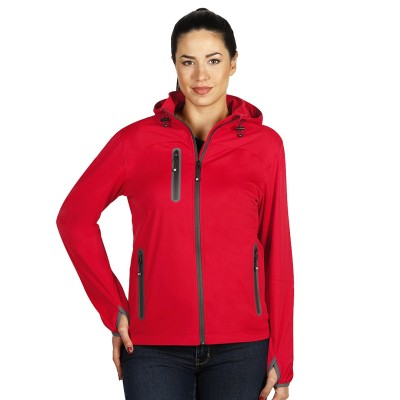 RIDER WOMEN, women's softshell hooded jacket, red