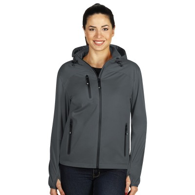 RIDER WOMEN, women's softshell hooded jacket, dark gray