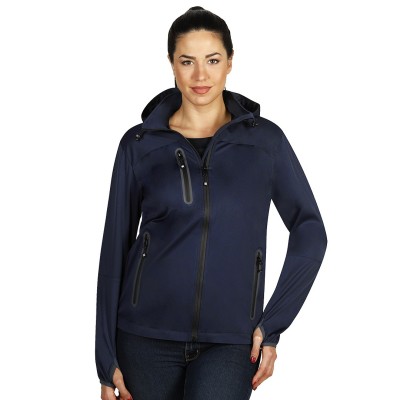 RIDER WOMEN, women's softshell hooded jacket, blue