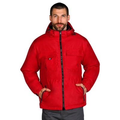 TEN JACKET, workwear hooded jacket, red