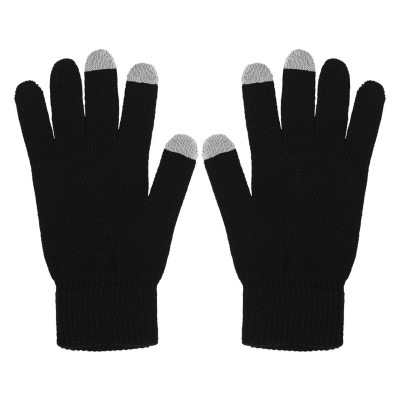 TOUCH GLOVE, gloves with three active touch fingers, black