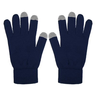 TOUCH GLOVE, gloves with three active touch fingers, blue