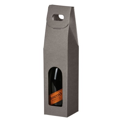 BOTTLE, 3-layer self-assembling gift box for single bottle, gray