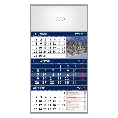 PRIRODA 07, priroda trodelna i, wall calendar, 3 parts, 3 x 12 pages, a3 format