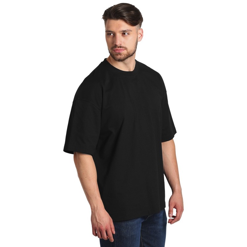 BIG T, oversized organic cotton t-shirt, 220 g/m2, black
