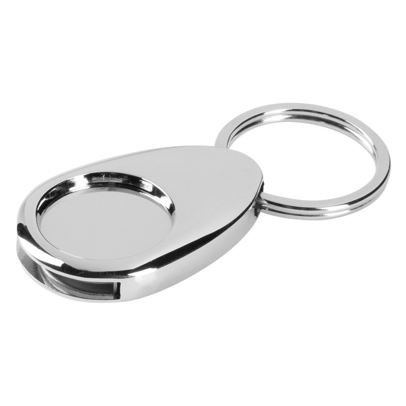 VALOR, key holder with shopping cart token, shiny metal