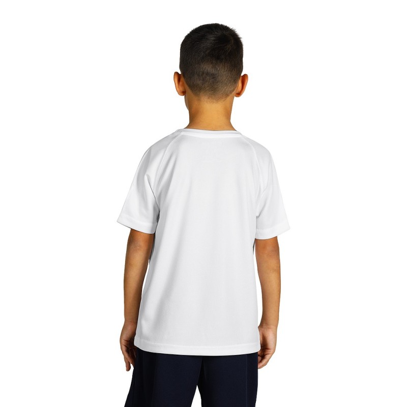 RECORD KIDS, kids sports t-shirt, 100% polyester, white